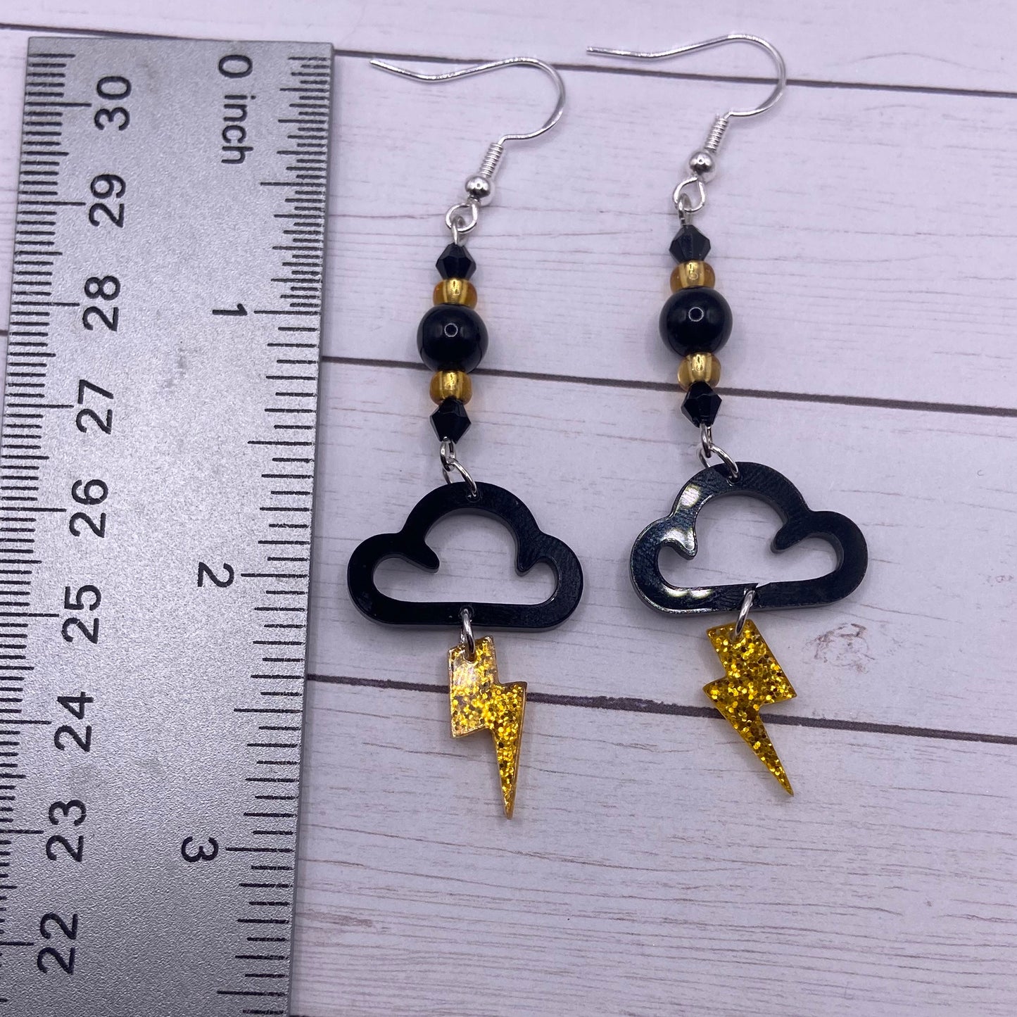 Black Lightning Cloud Earrings