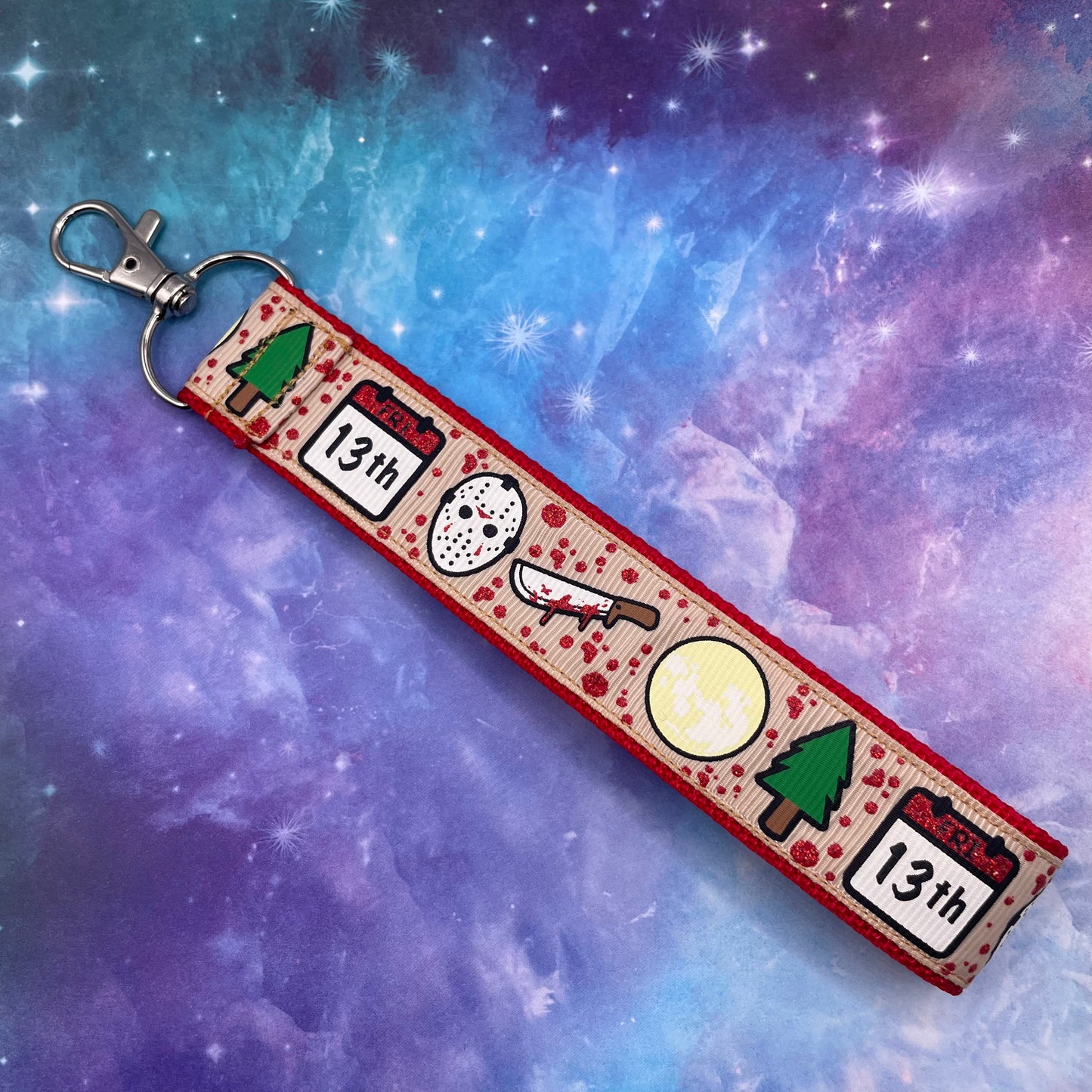 Friday The 13th Tan 1" Nylon Key Fob Keychain