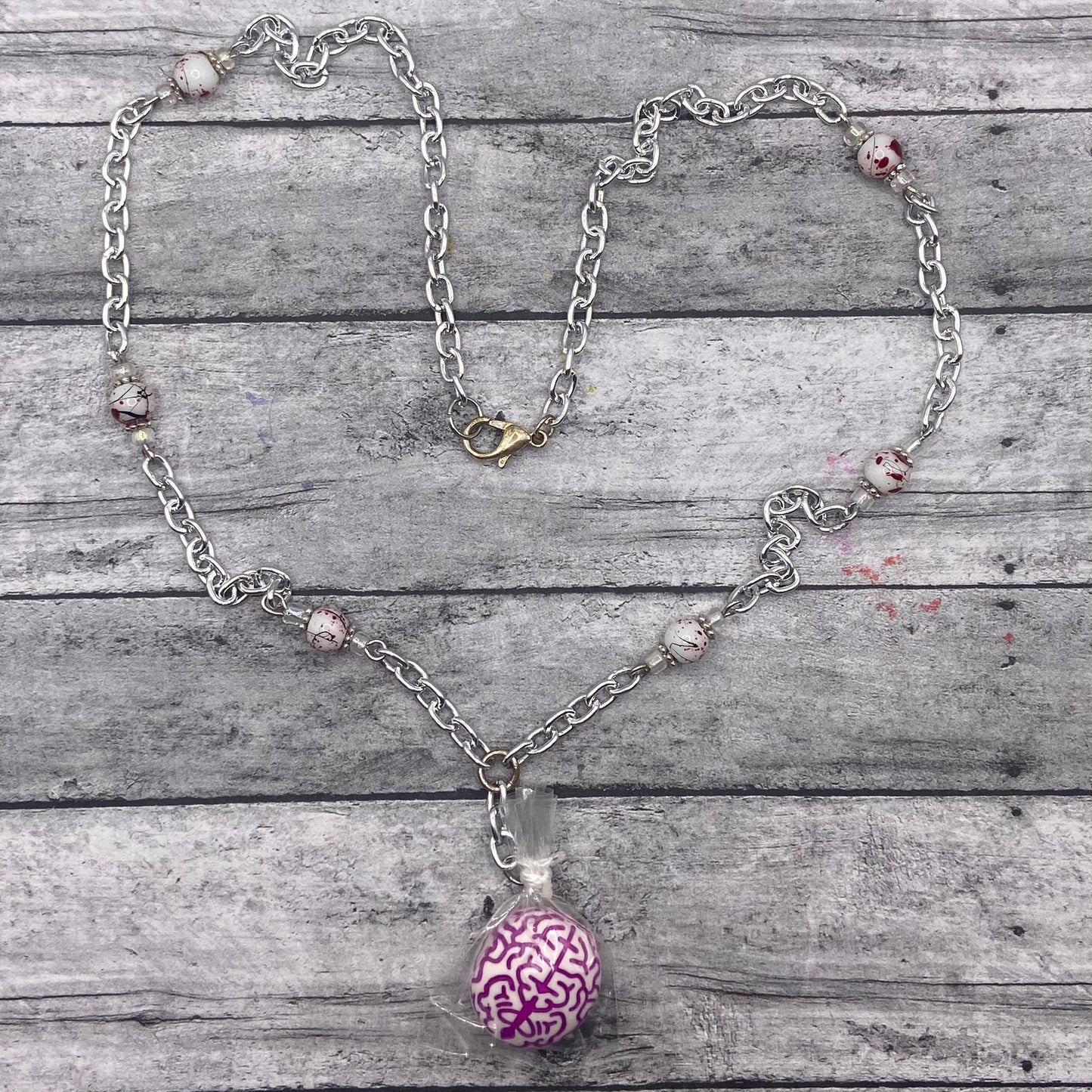 Brain Food Halloween Necklace