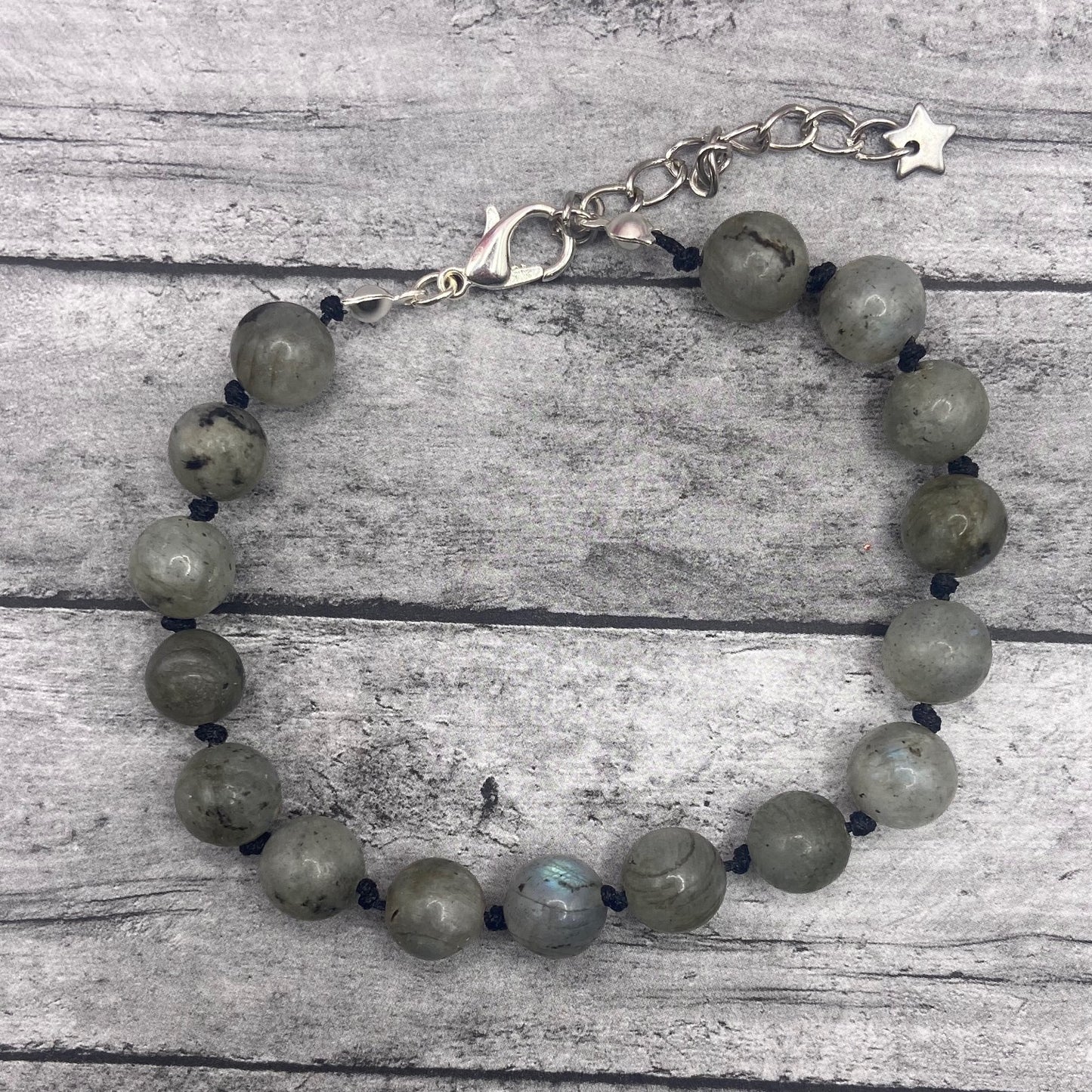 Labradorite Knotted Cord Bracelet