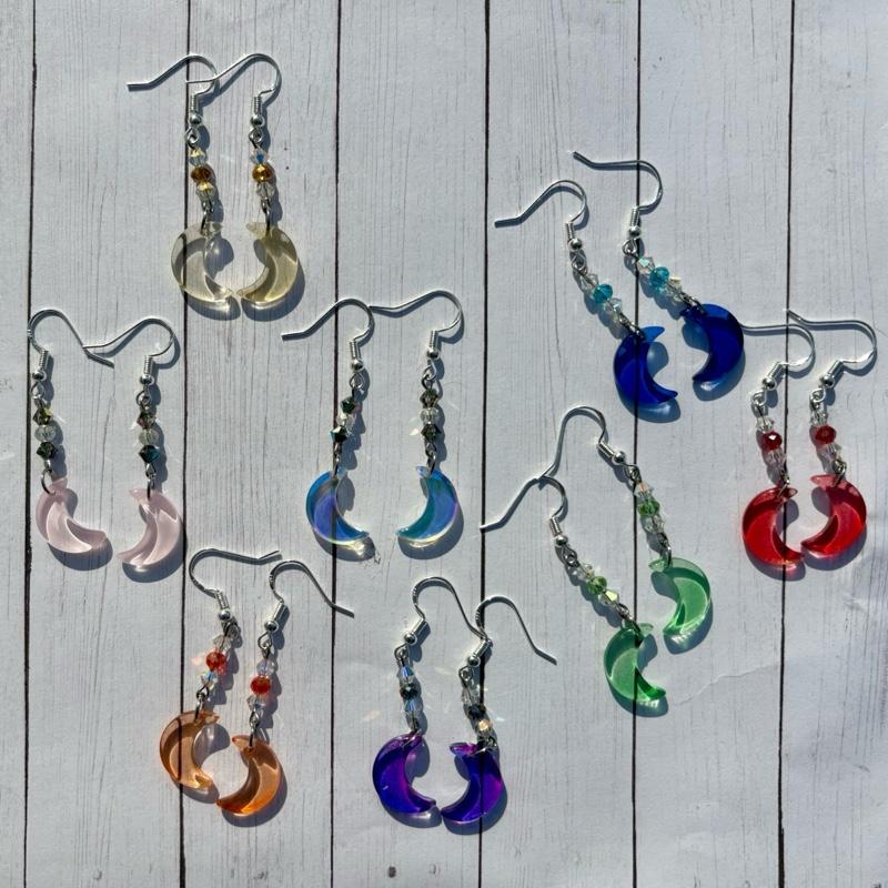 Sparkly Crescent Moon Earrings