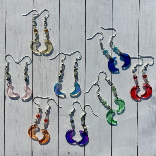Sparkly Crescent Moon Earrings