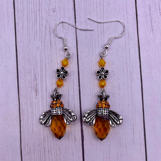 Antique Bumblebee Charm Earrings