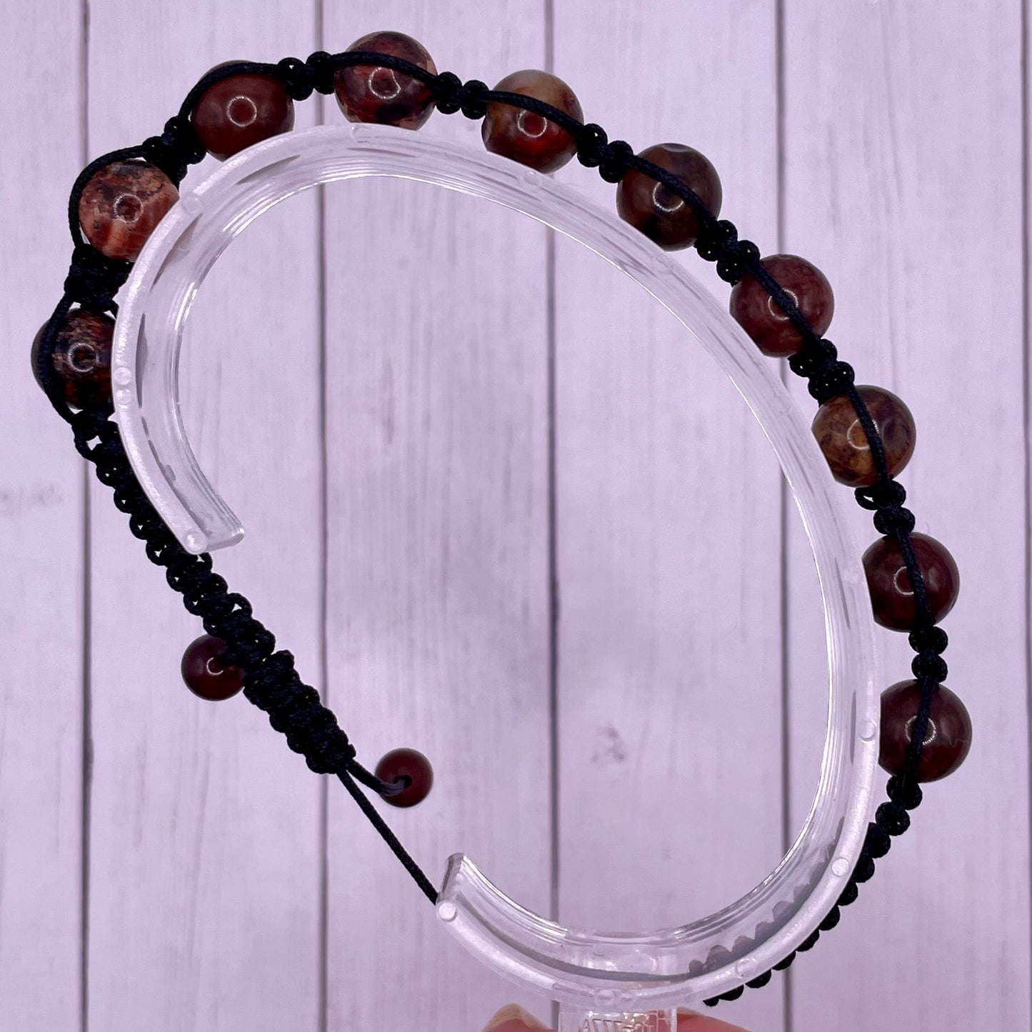 Brecciated Jasper Adjustable Macrame Bracelet