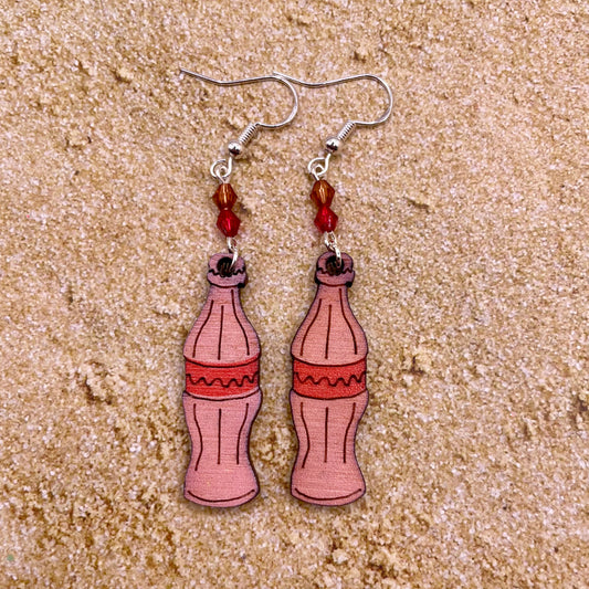 Wooden Cola Bottle Earrings