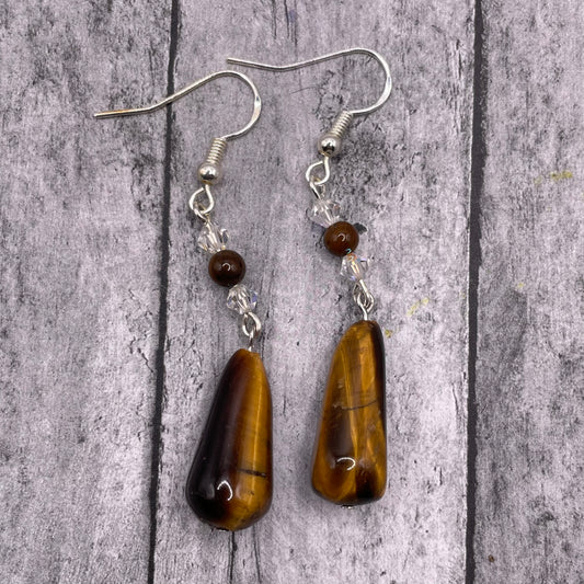 Tigers Eye Teardrop Earrings