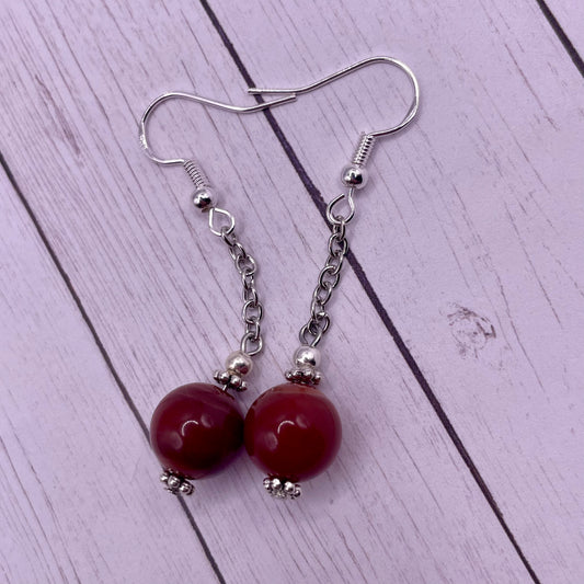 Carnelian Drop Dangle Earrings