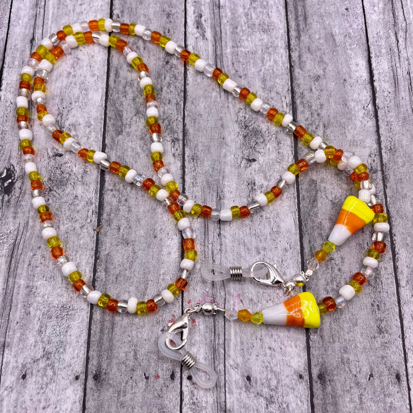 Candy Corn Beaded Glasses/Mask Chain