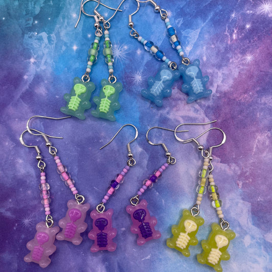 Skeletal Gummy Bear Earrings