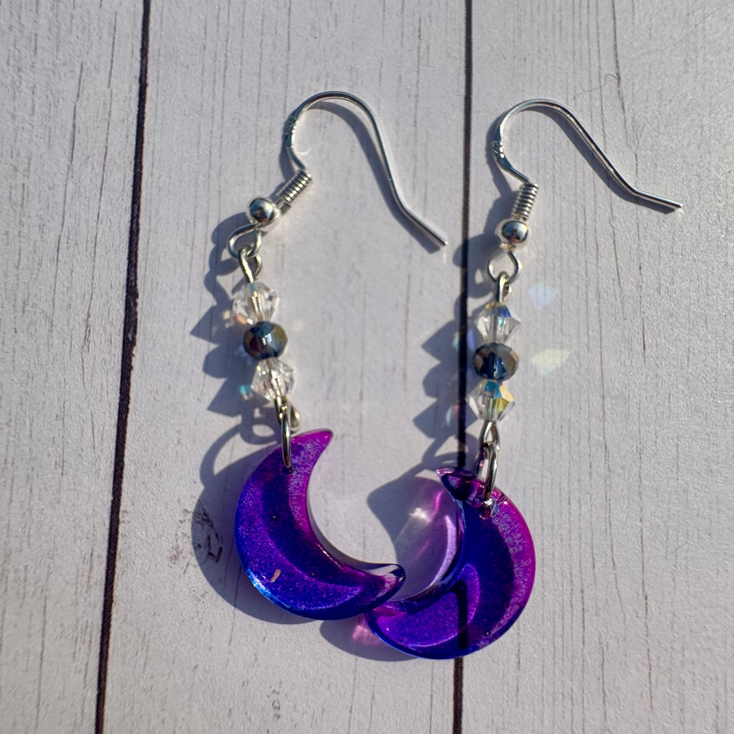Sparkly Crescent Moon Earrings