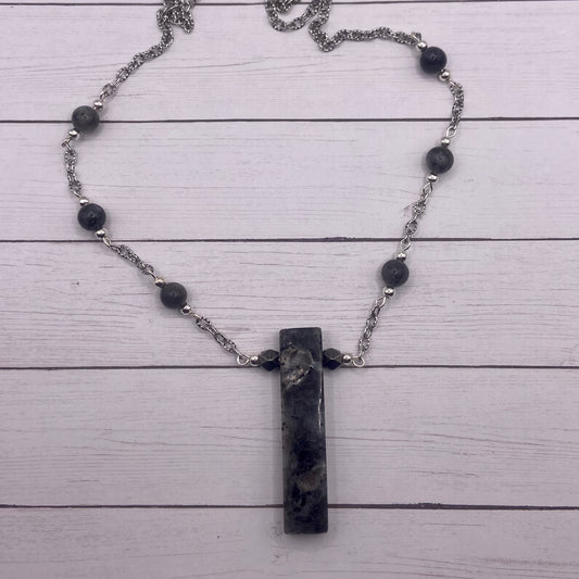 Larvikite Rectangle Necklace