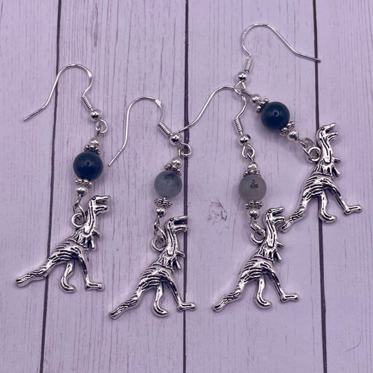 Sharptooth Dinosaur Earrings