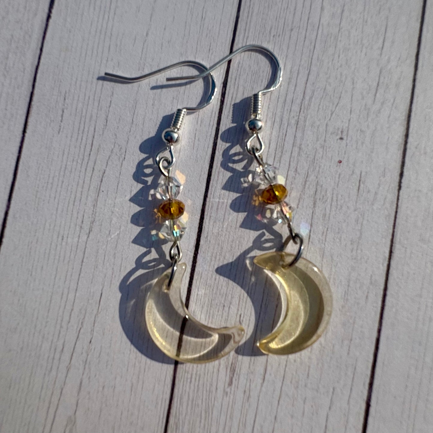 Sparkly Crescent Moon Earrings