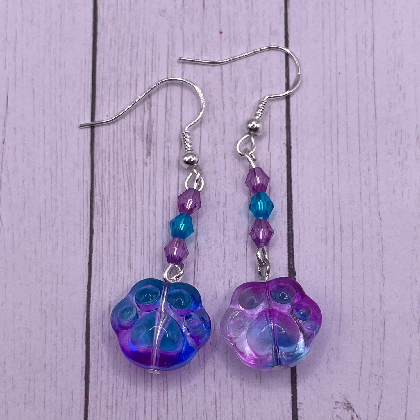 Glass Pawprint Earrings