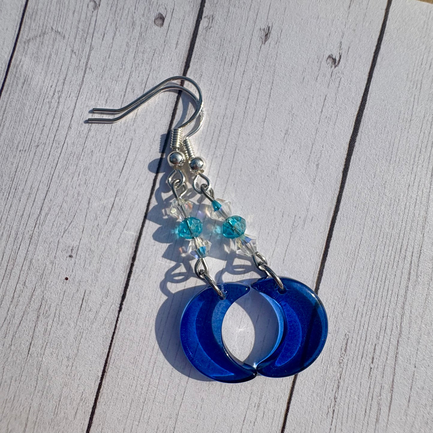 Sparkly Crescent Moon Earrings