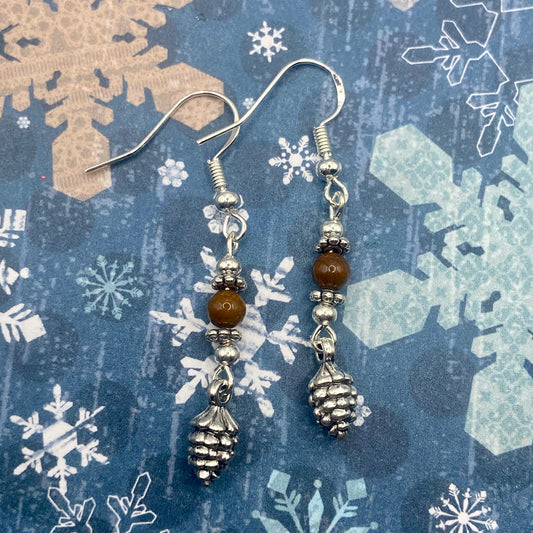 Mini Pine Cone Earrings