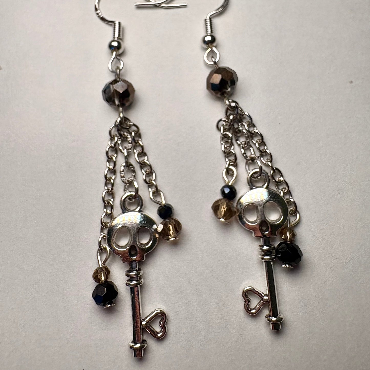 Skeleton Key Chain Earrings
