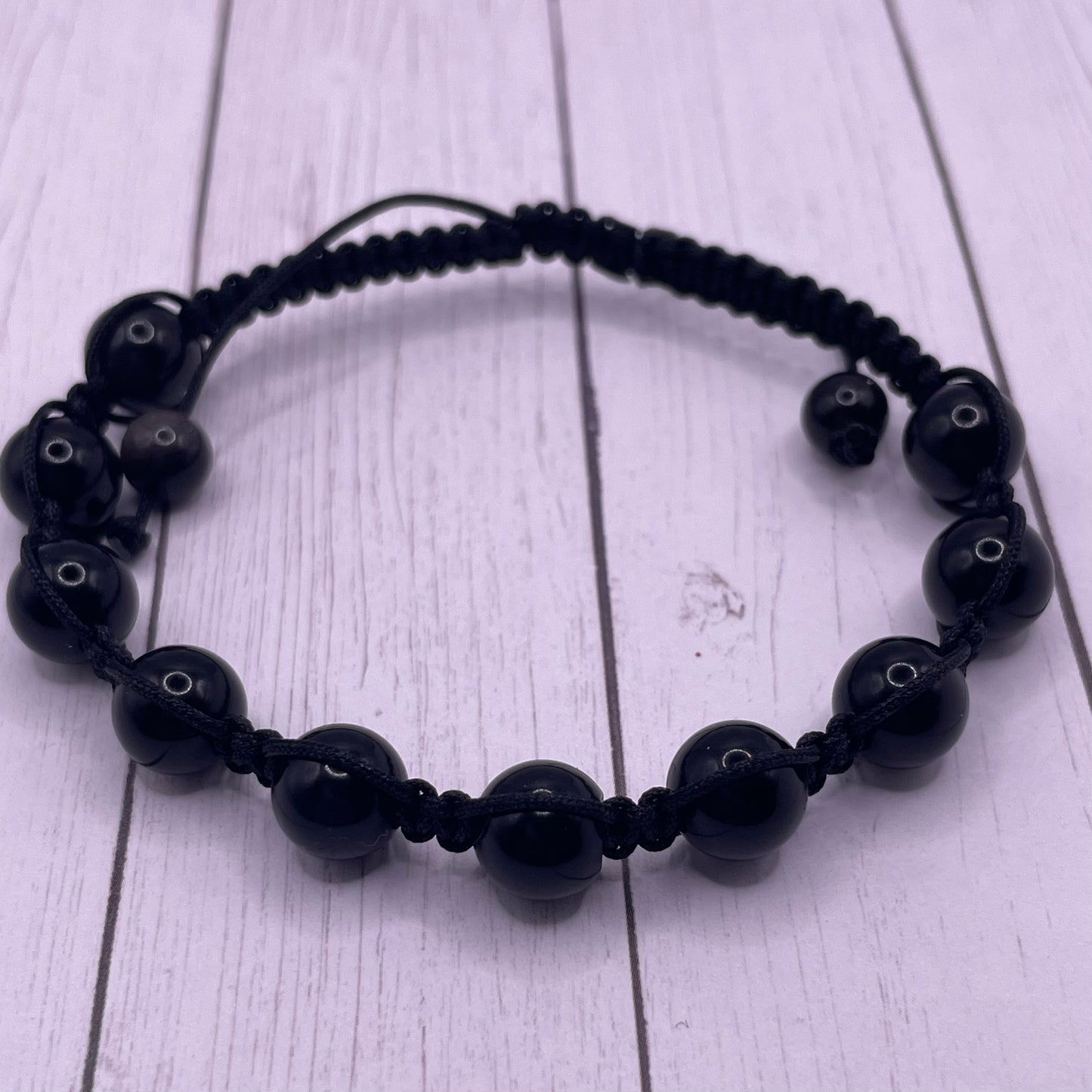 Rainbow Obsidian Macrame Bracelet