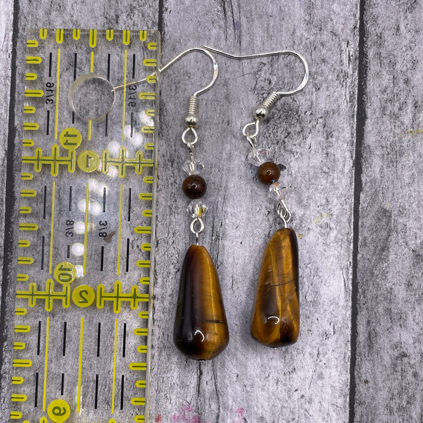 Tigers Eye Teardrop Earrings