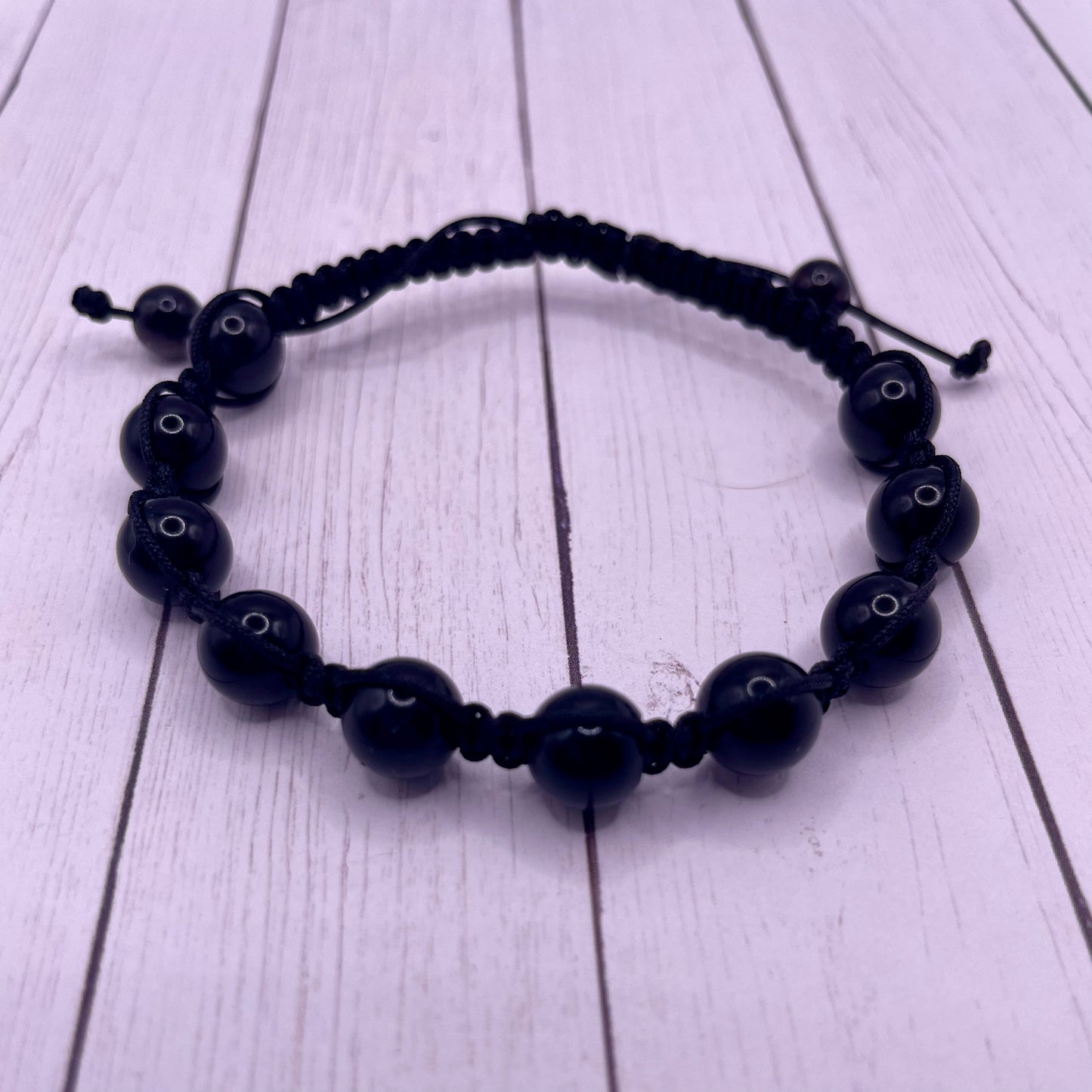 Rainbow Obsidian Macrame Bracelet