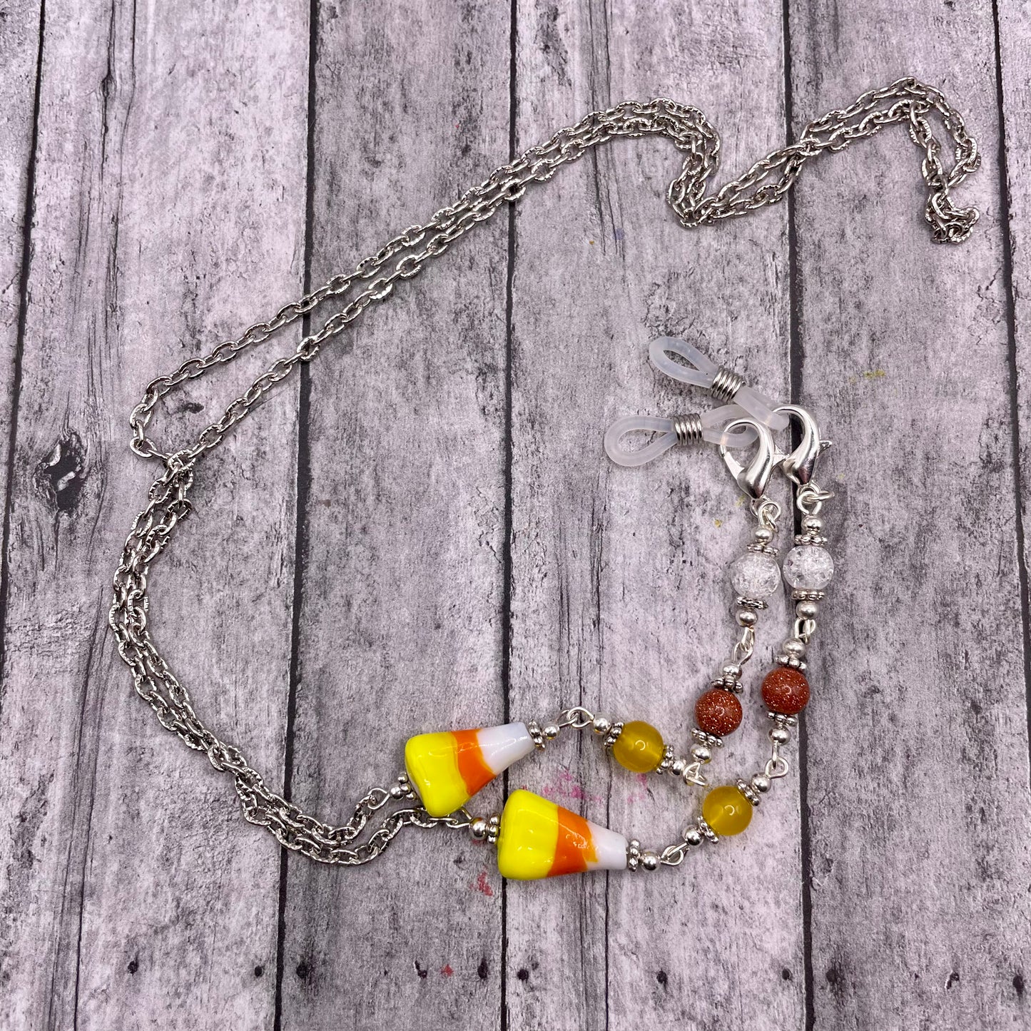 Fancy Candy Corn Glasses/Mask Chain