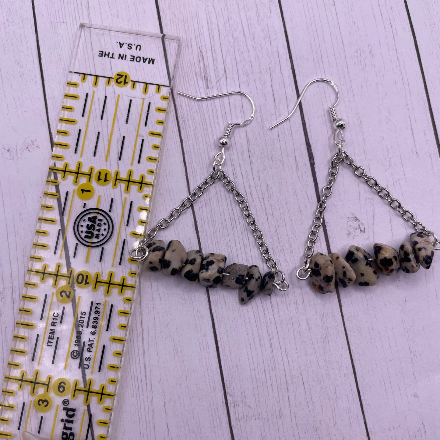 Dalmatian Jasper Chip Earrings