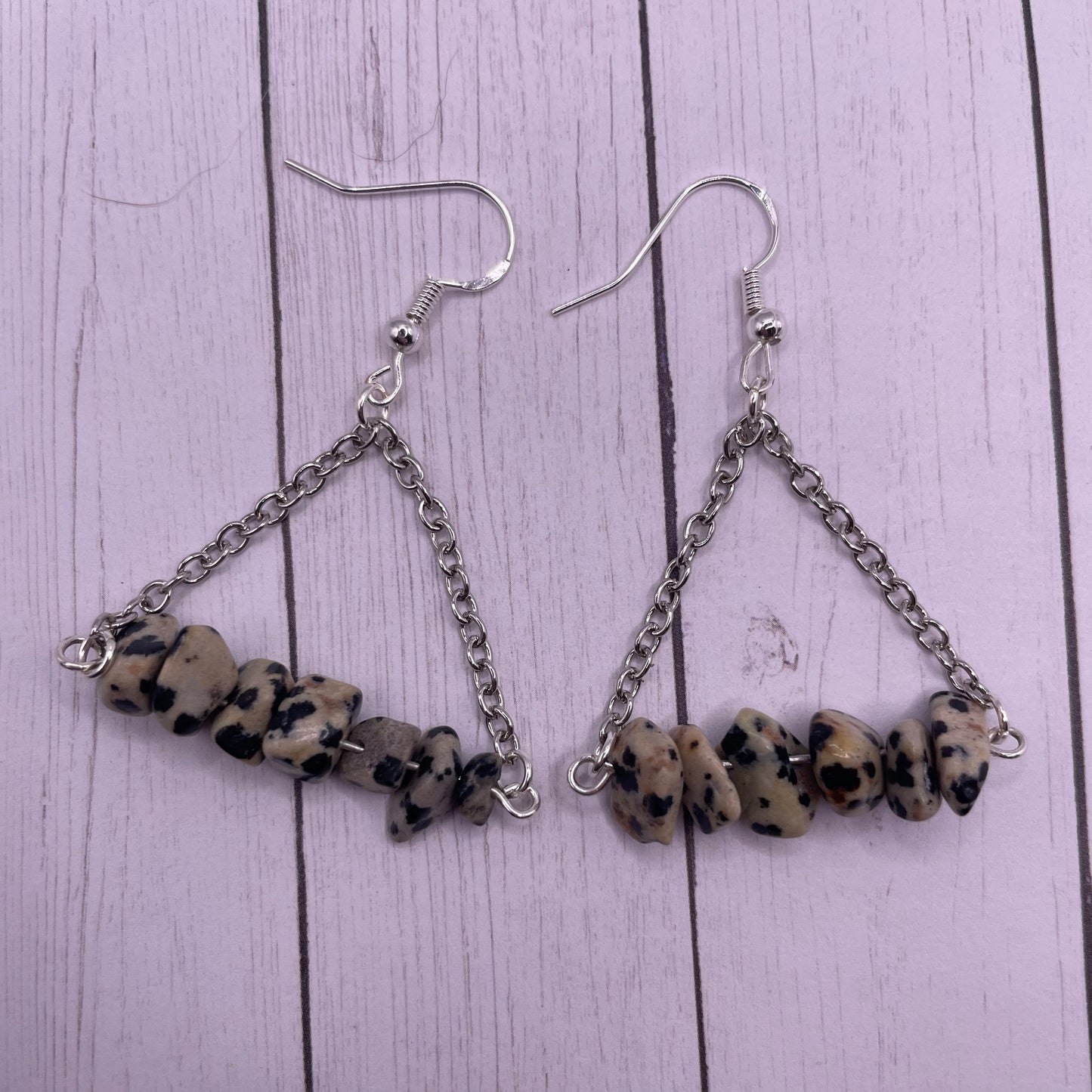 Dalmatian Jasper Chip Earrings