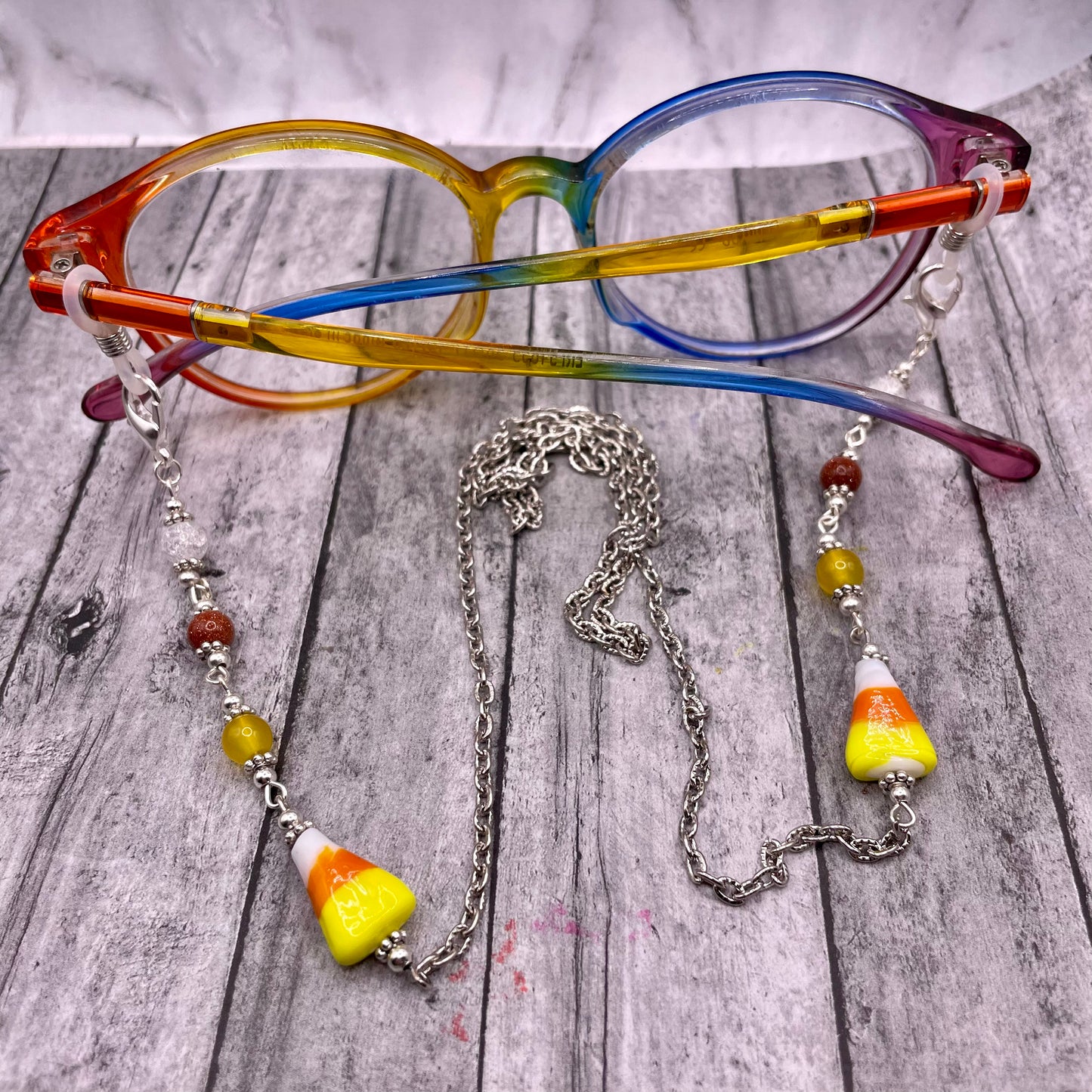 Fancy Candy Corn Glasses/Mask Chain