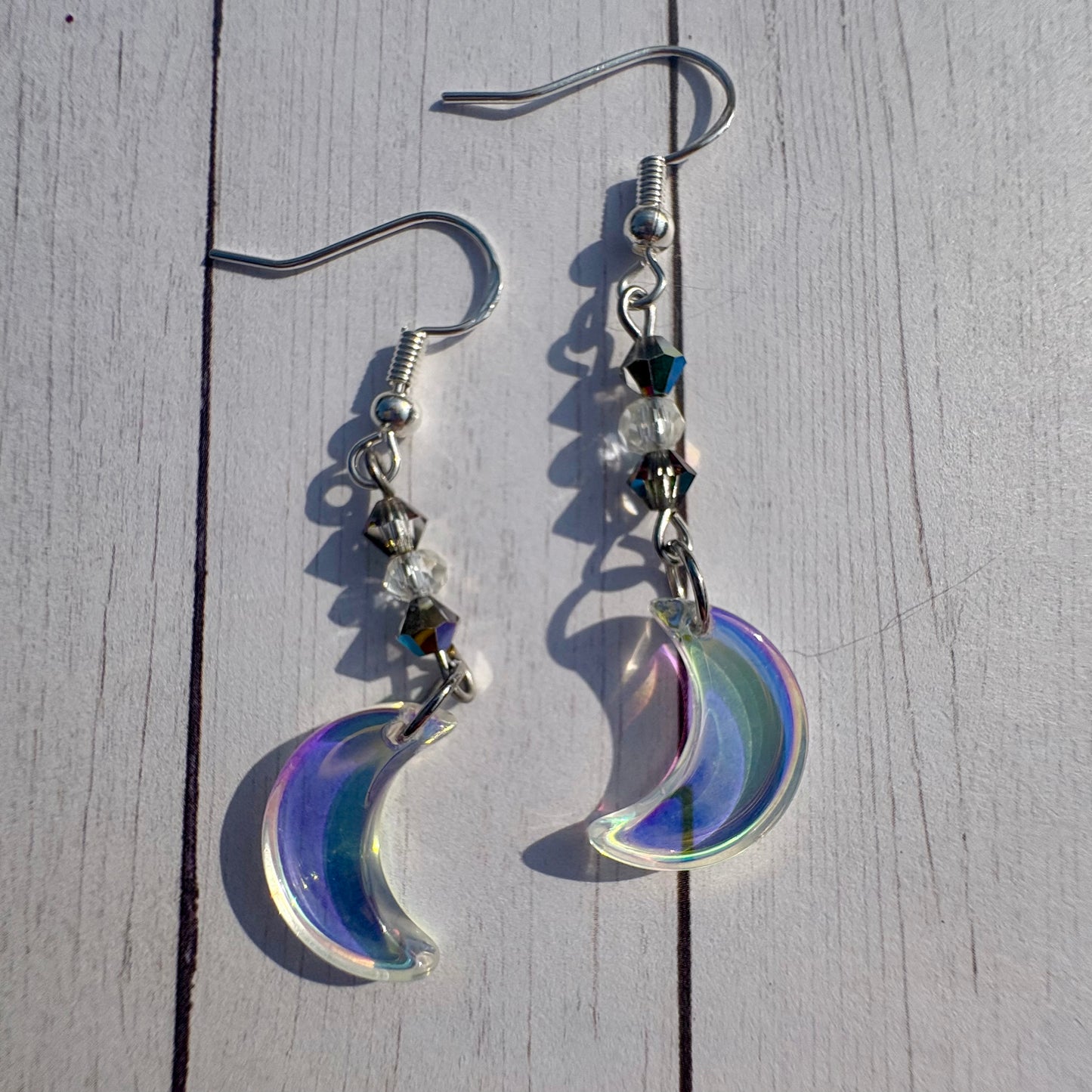 Sparkly Crescent Moon Earrings