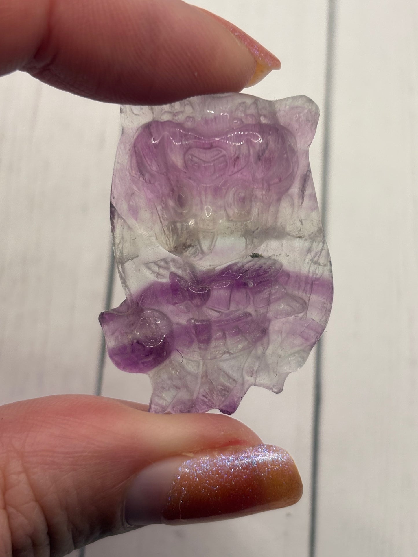 Moon Guardian Fluorite Carving