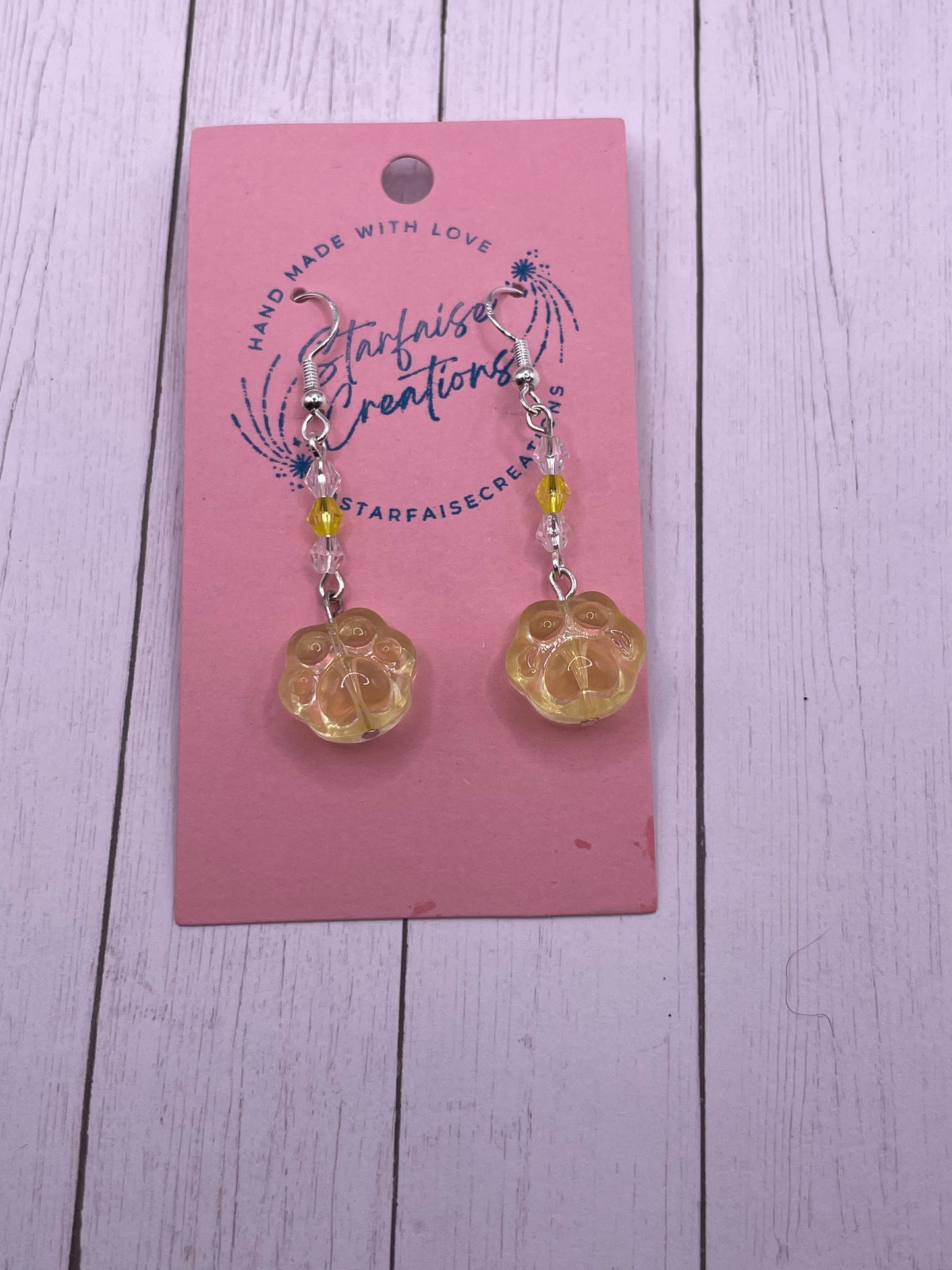 Glass Pawprint Earrings