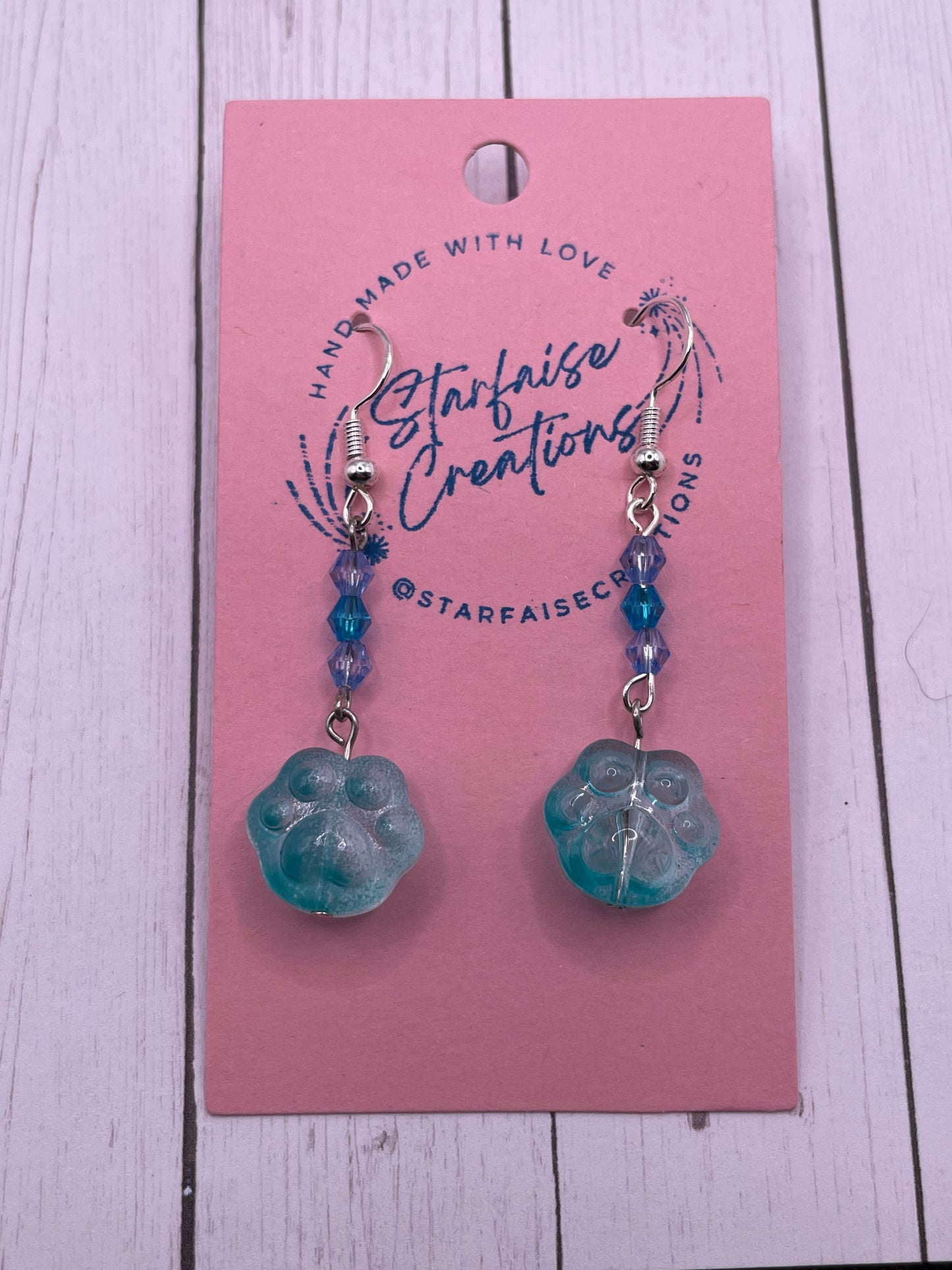 Glass Pawprint Earrings