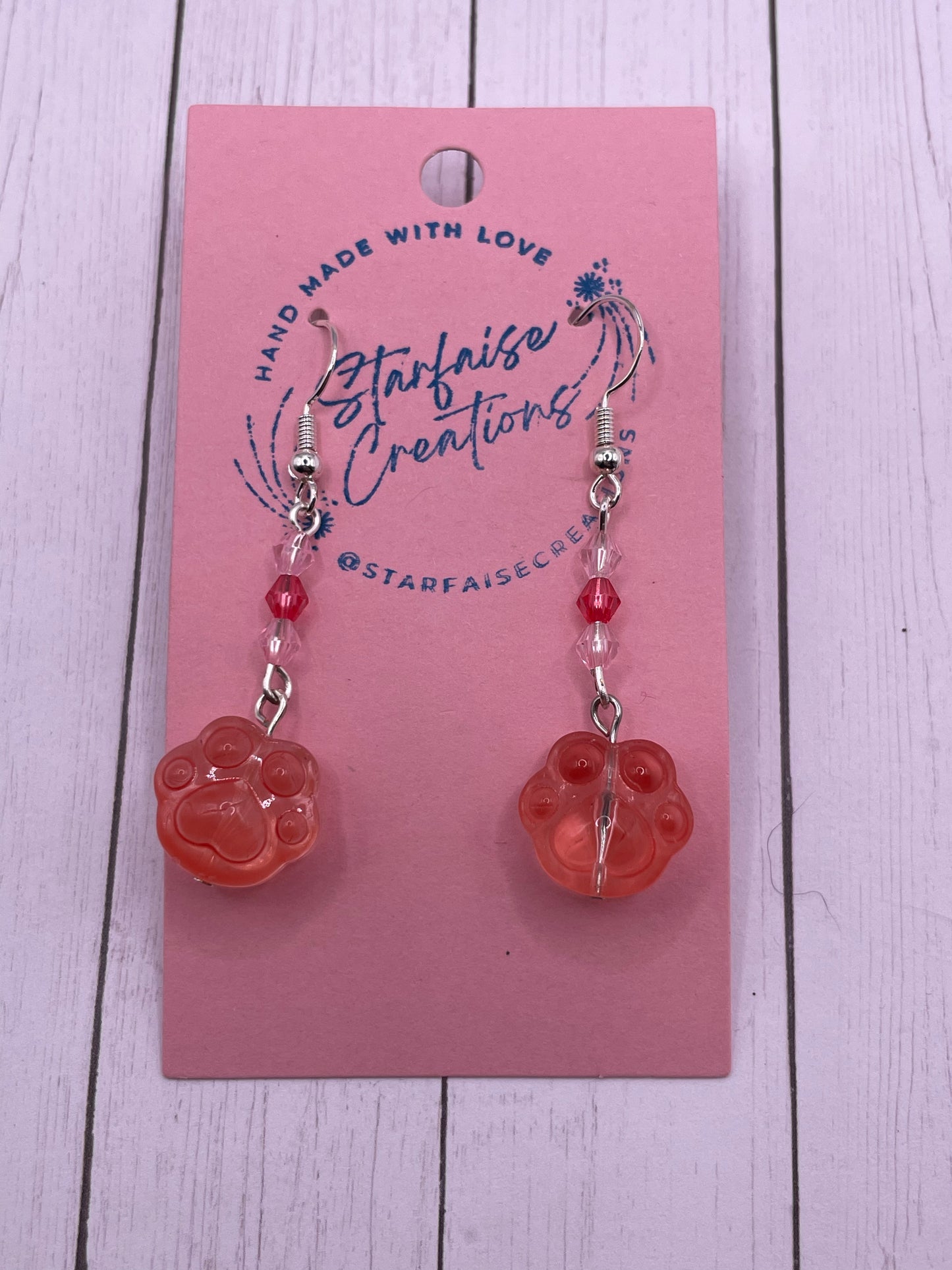 Glass Pawprint Earrings