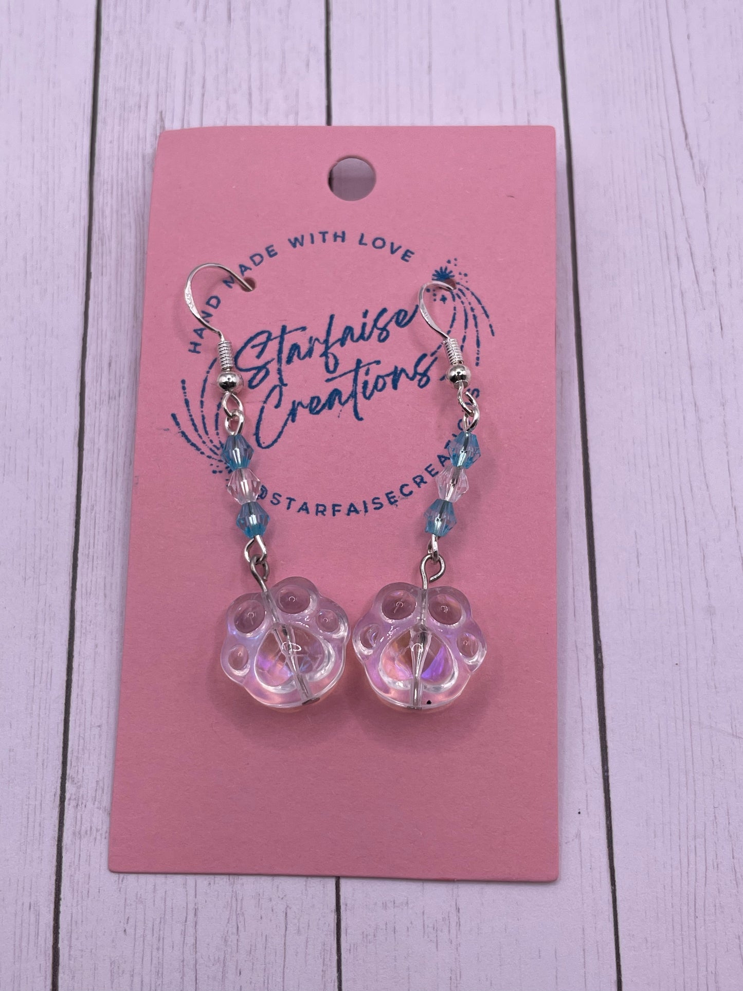 Glass Pawprint Earrings