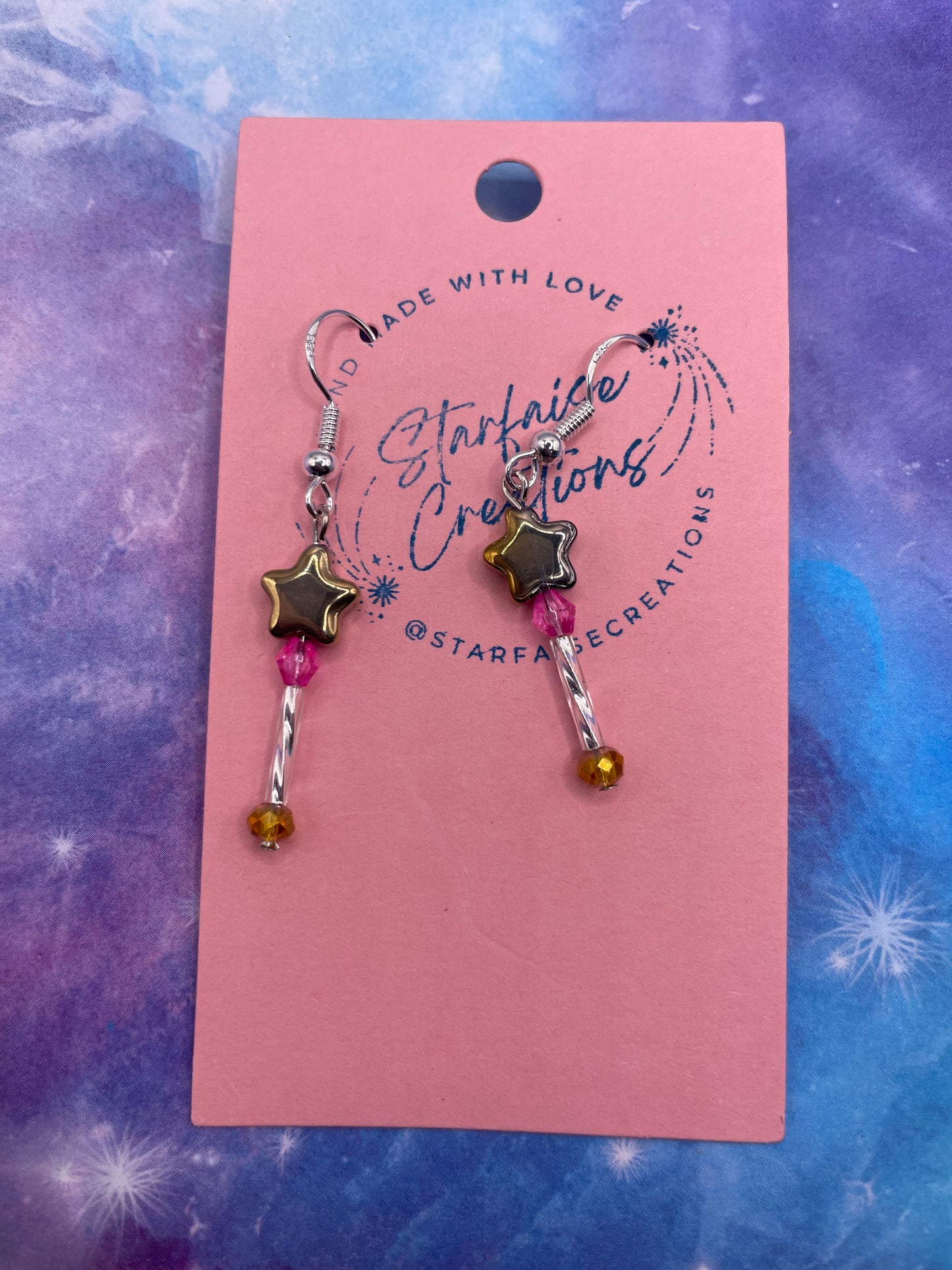 Small Magical Girl Wand Earrings