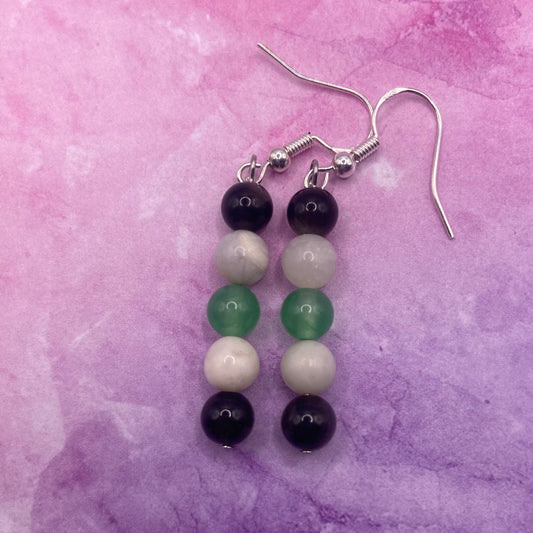 Agender Pride Crystal Earrings