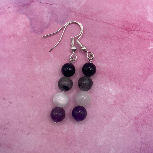 Asexual Pride Crystal Earrings