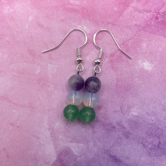 Genderqueer Pride Crystal Earrings