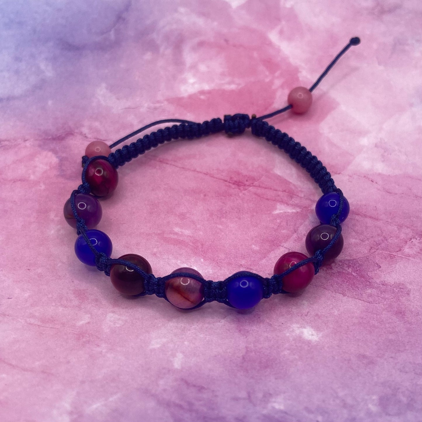 Bi Pride Macrame Bracelet