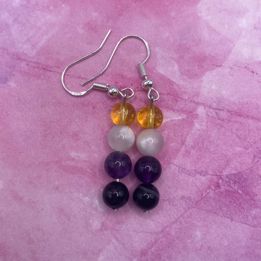 Non-binary Pride Crystal Earrings