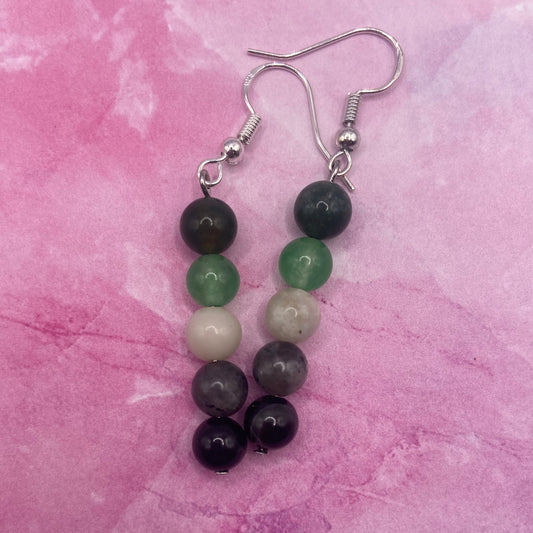 Aromantic Pride Crystal Earrings