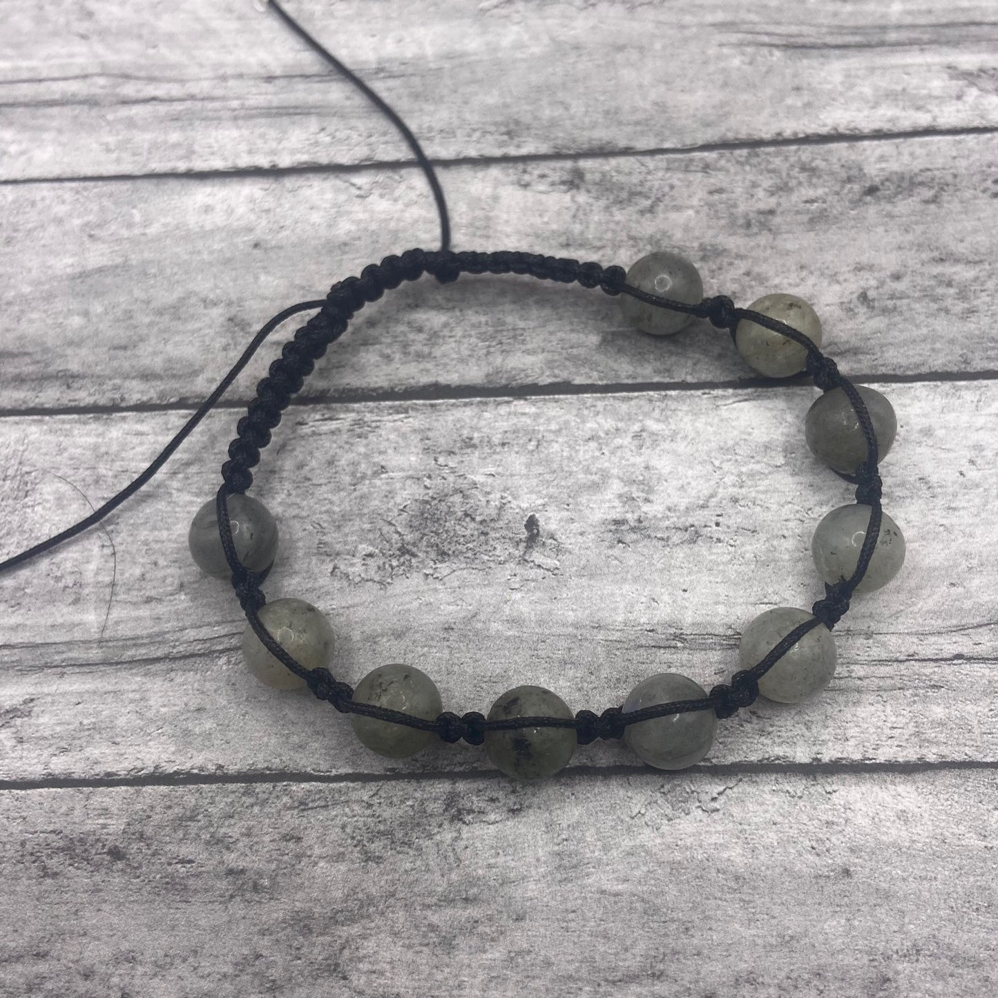 Labradorite Adjustable Macrame Bracelet