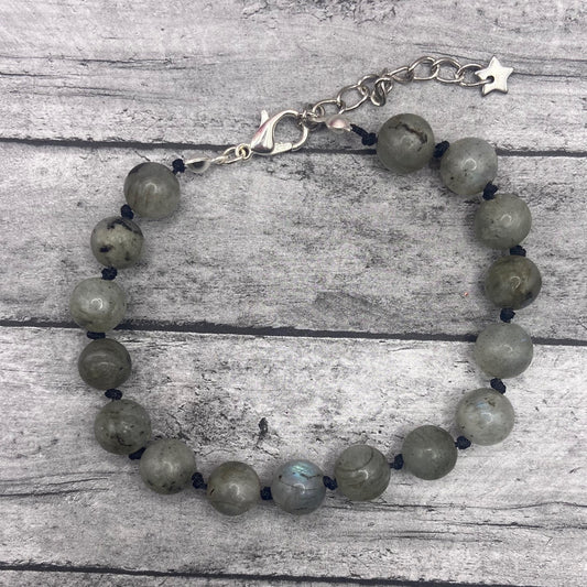Labradorite Knotted Cord Bracelet