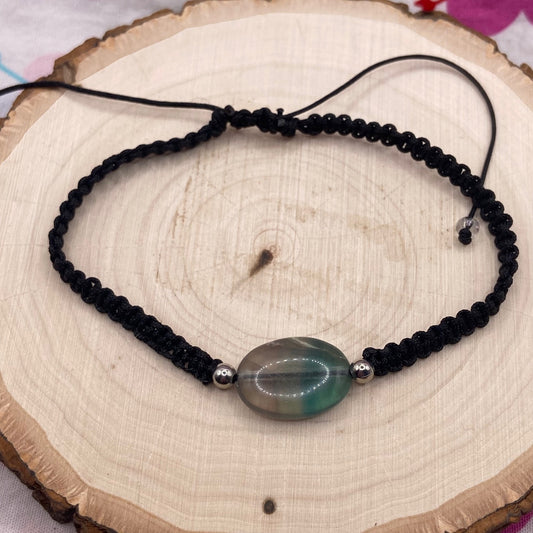 Green Fluorite Adjustable Macrame Bracelet