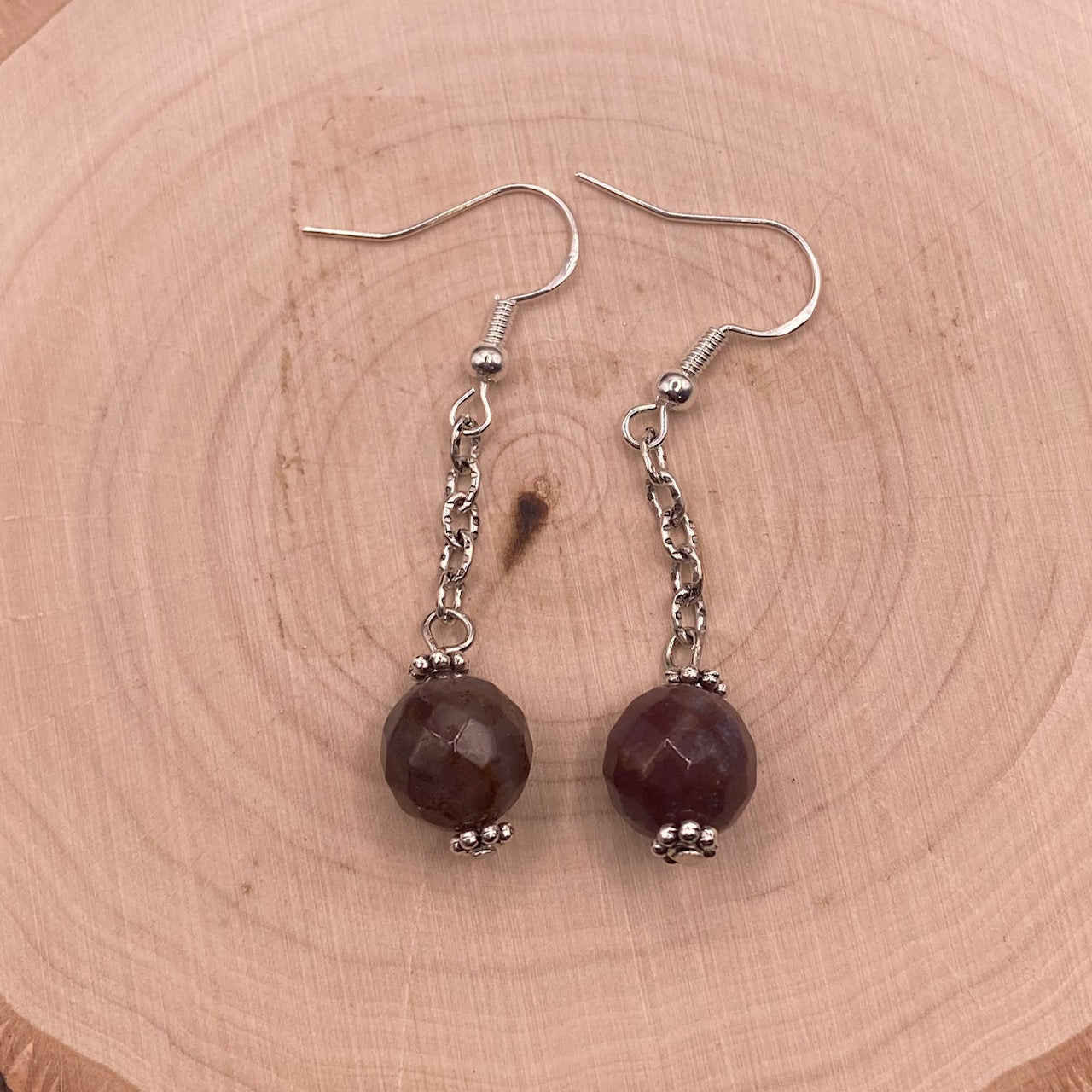 Indian Agate Dangle Earrings