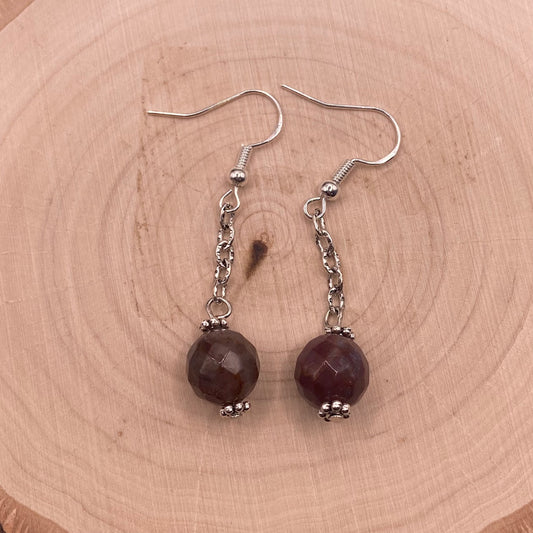 Indian Agate Dangle Earrings