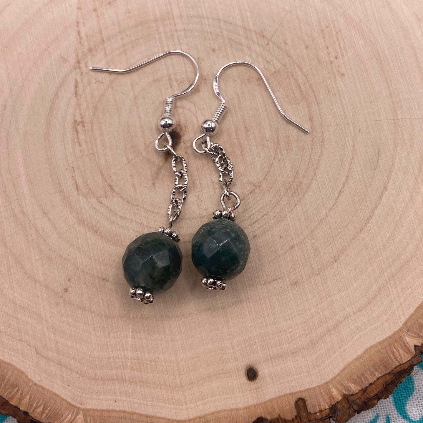 Indian Agate Dangle Earrings