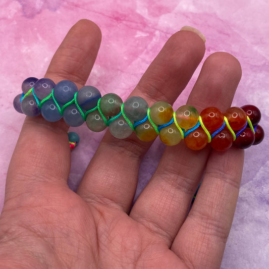 Rainbow Pride Woven Macrame Bracelet