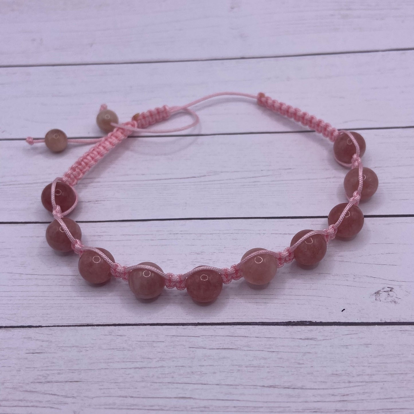 Sunstone Adjustable Macrame Bracelet