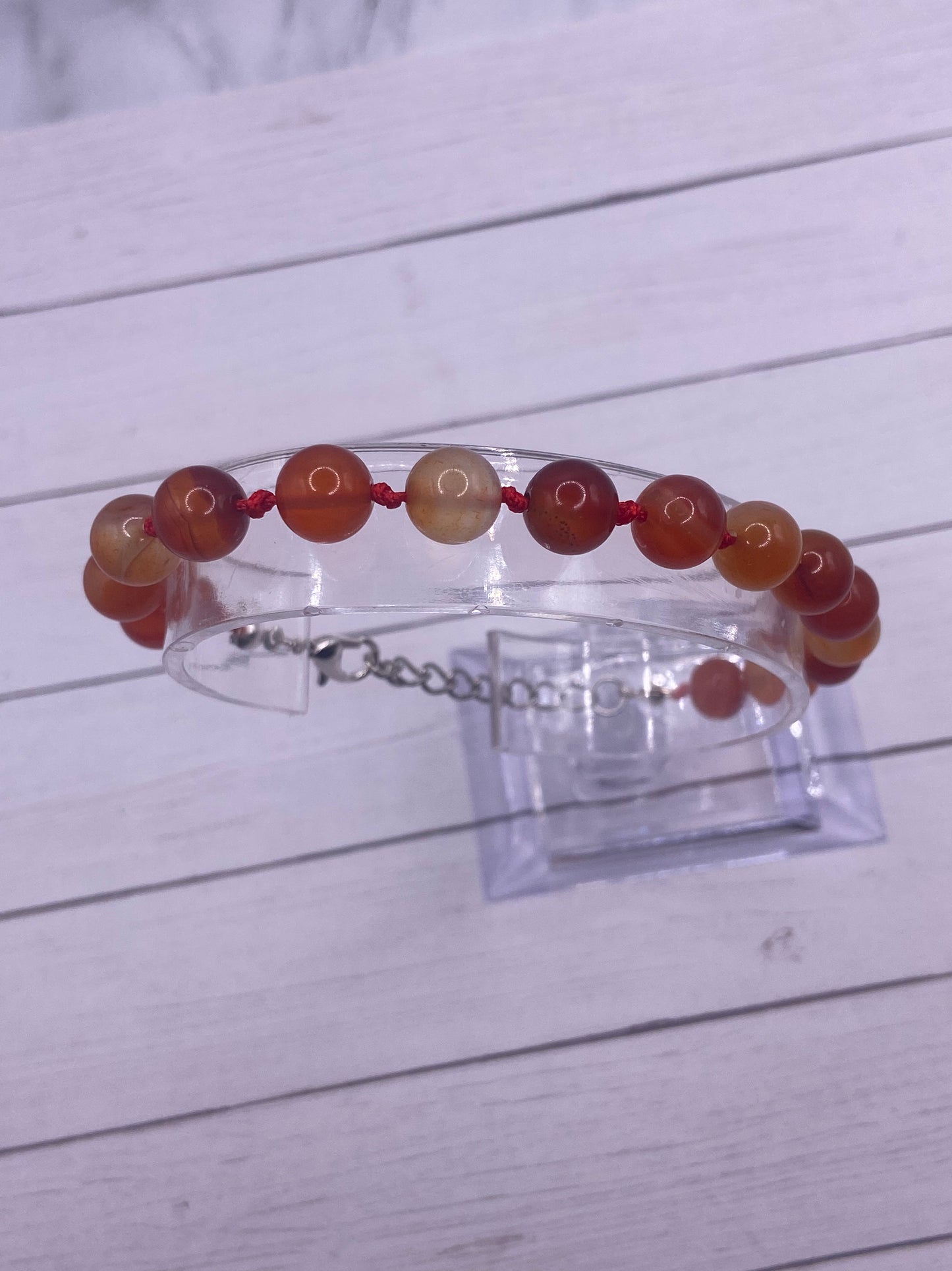 Carnelian Knotted Cord Bracelet